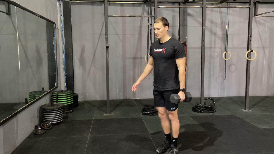 Single Arm Dumbbell Side Hang Lunge